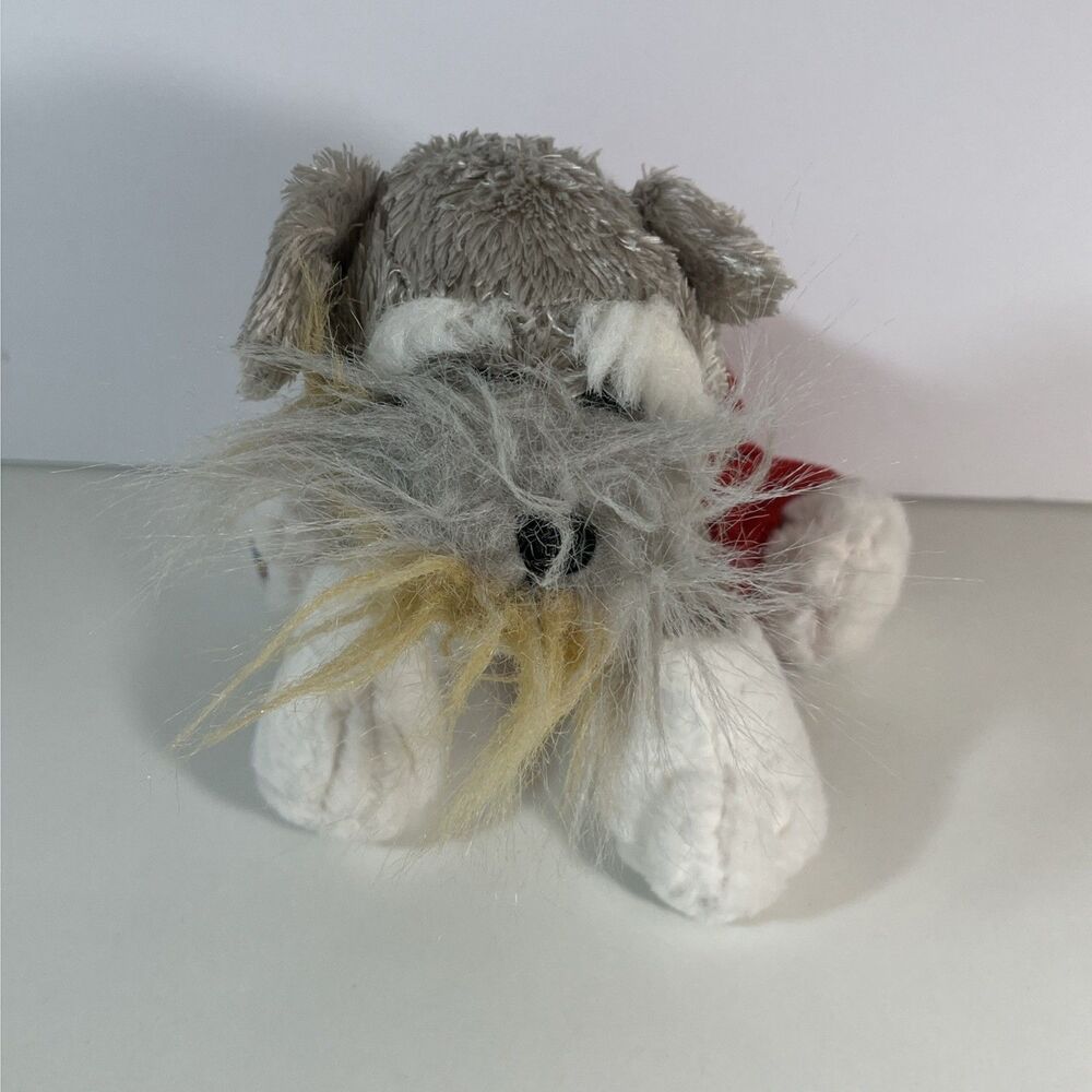 Ganz Webkinz Schnauzer 8" Beanbag Plush Dog HM159 Gray White Tan No Code